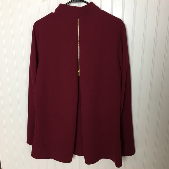 JUSTFAB Zip Back Blazer in Burgundy - Picture 4 of 6
